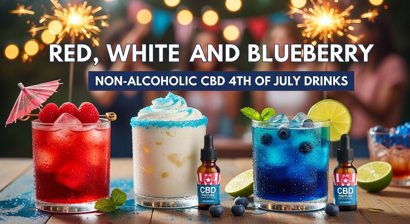 Red, White, and Blueberry: the Best Non Alcoholic 4th of July Drinks, cbd, infused