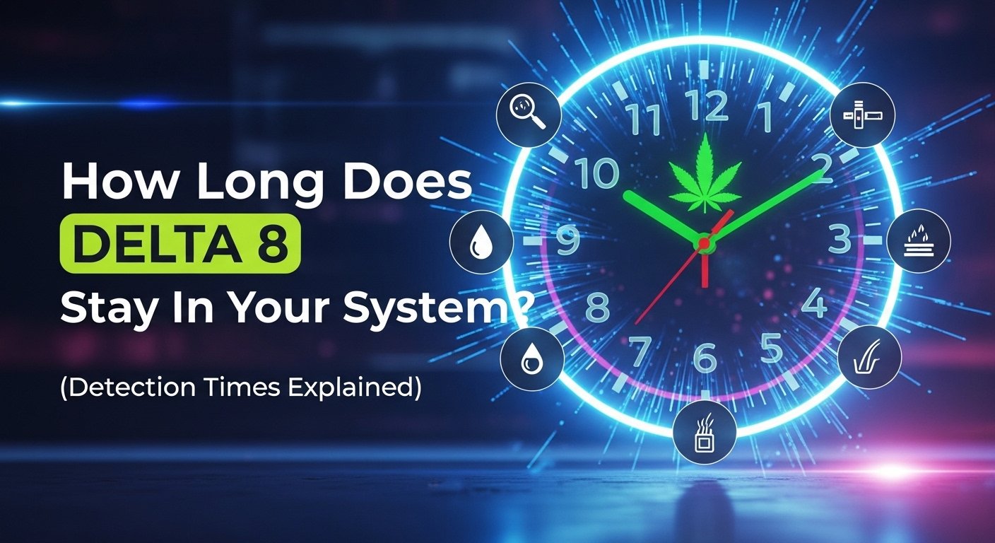 How Long Does Delta 8 Stay In Your System? (Detection Times Explained), purwell, anxiety relief, natural relief, stress free, happy, natural, cannabis, pain relief, natural pain relief, natural anti-inflammatory, cbd pain relief, pain relief, pain bundle