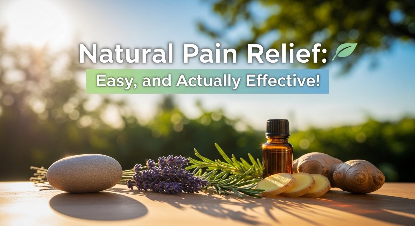 create a modern, fun, vibrant, and eye-catching blog tile for the blog ", natural pain relief, pain naturals, chronic pain relief