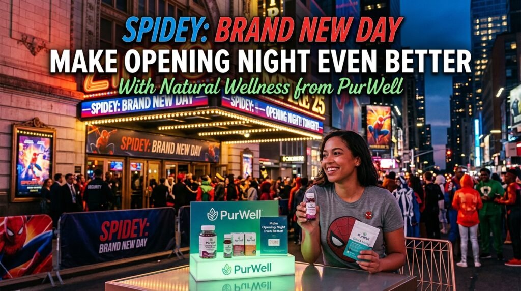 Spider-Man: Brand New Day — Make Opening Night Even Better With Natural Wellness from PurWell, PurWell, cbd, cannabis, ecs, endocannabiniod system, cbd health, cannabis, cbd, skincare, cbd skincare, natural skincare, cbd oil, cbd lotion, cbd cream, cannabis, skin care, natural skin care, cannabis skin care, cbd, cbd skincare, natural pain relief, natural relief, pain relief, pain management, cannabis, cbd, nature, thc, healthy, natural supplements, sleep aid, natural sleep, anxiety relief