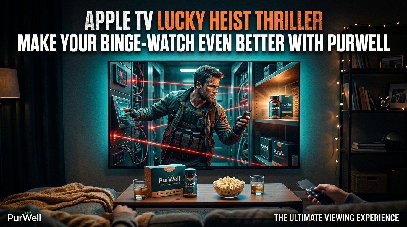 Apple TV Lucky Heist Thriller Make Your Binge Watch Even Better With PurWell, PurWell, cbd, cannabis, ecs, endocannabiniod system, cbd health, cannabis, cbd, skincare, cbd skincare, natural skincare, cbd oil, cbd lotion, cbd cream, cannabis, skin care, natural skin care, cannabis skin care, cbd, cbd skincare, natural pain relief, natural relief, pain relief, pain management, cannabis, cbd, nature, thc, healthy, natural supplements, sleep aid, natural sleep, anxiety relief